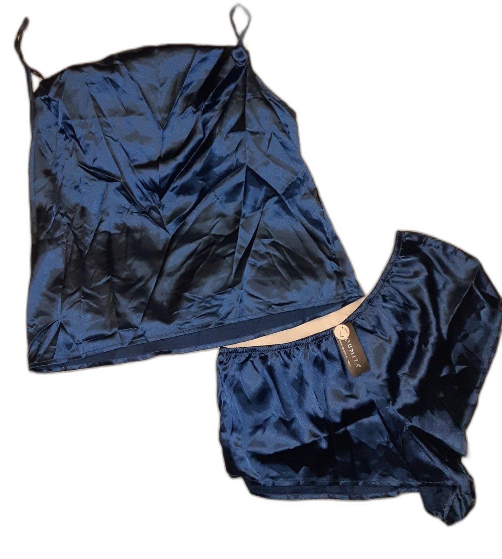 Youmita Large Navy Pajama Short Set NWT
